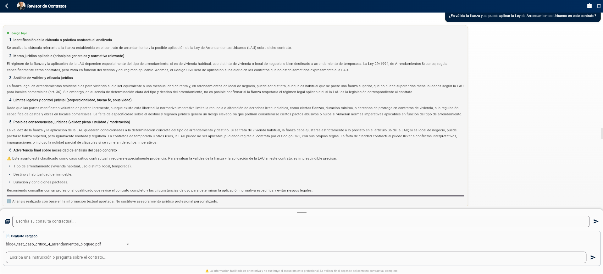 Revisión y análisis contractual con IA